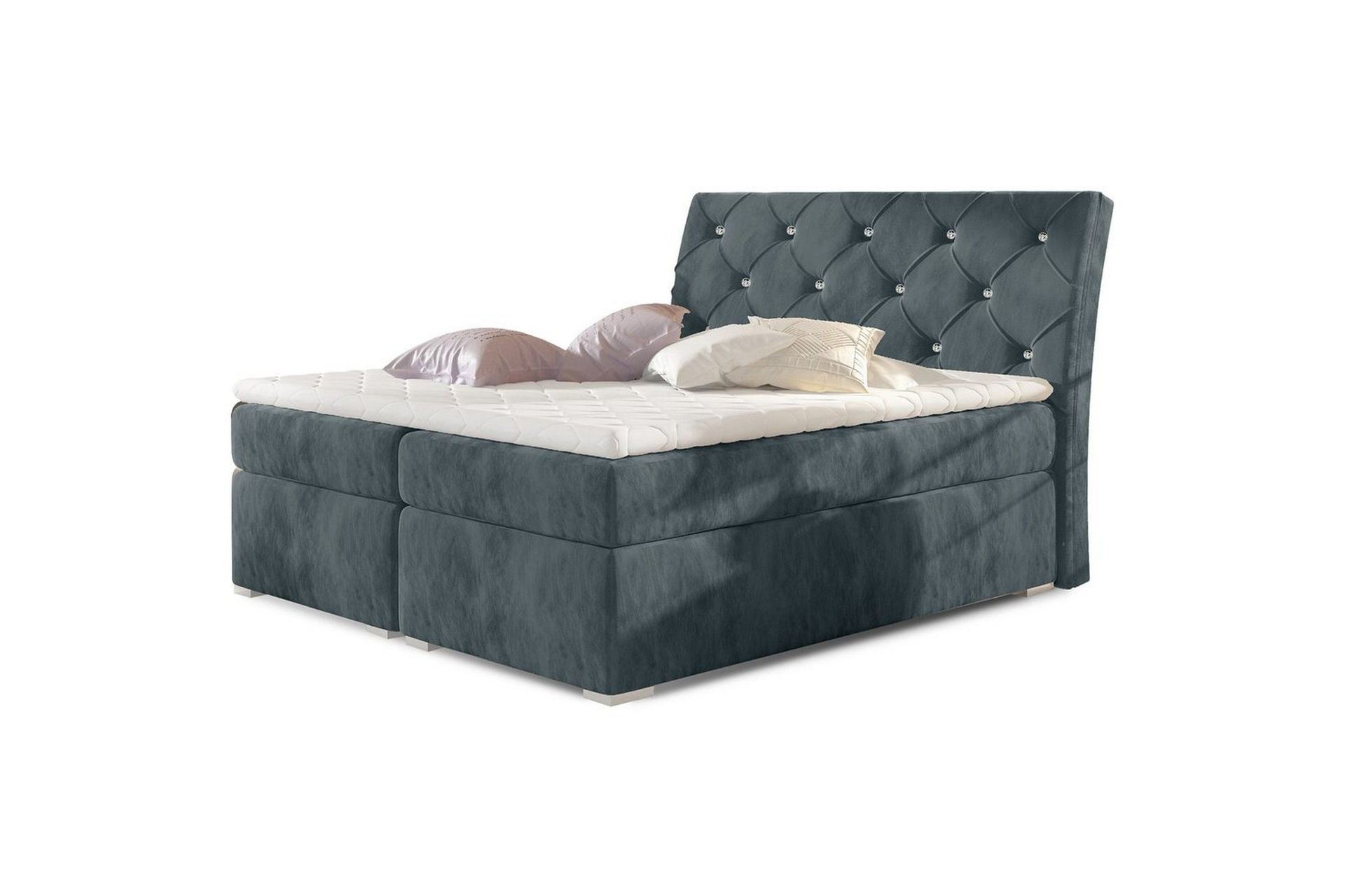Box Spring Eltap Balvin - 160x200 cm, Paros 06, mørk grå