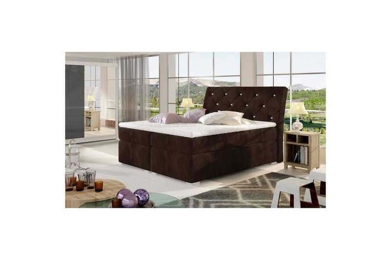 Box Spring Eltap Balvin - 180x200 cm, Kronos 06, Brun - Møbler - Senger - Kontinentalsenger