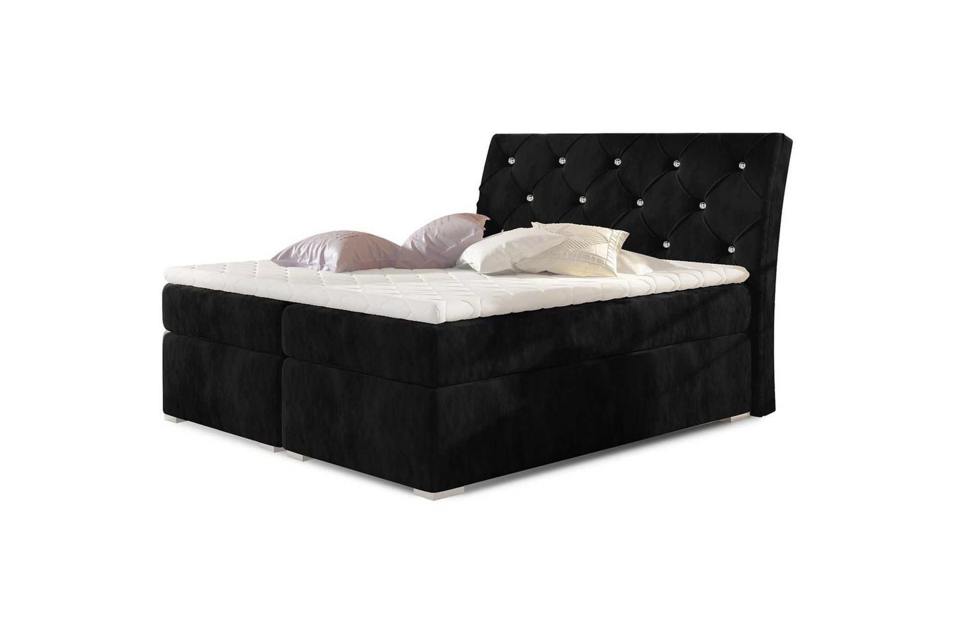 Box Spring Eltap Balvin - 180x200 cm, Kronos 07, Svart