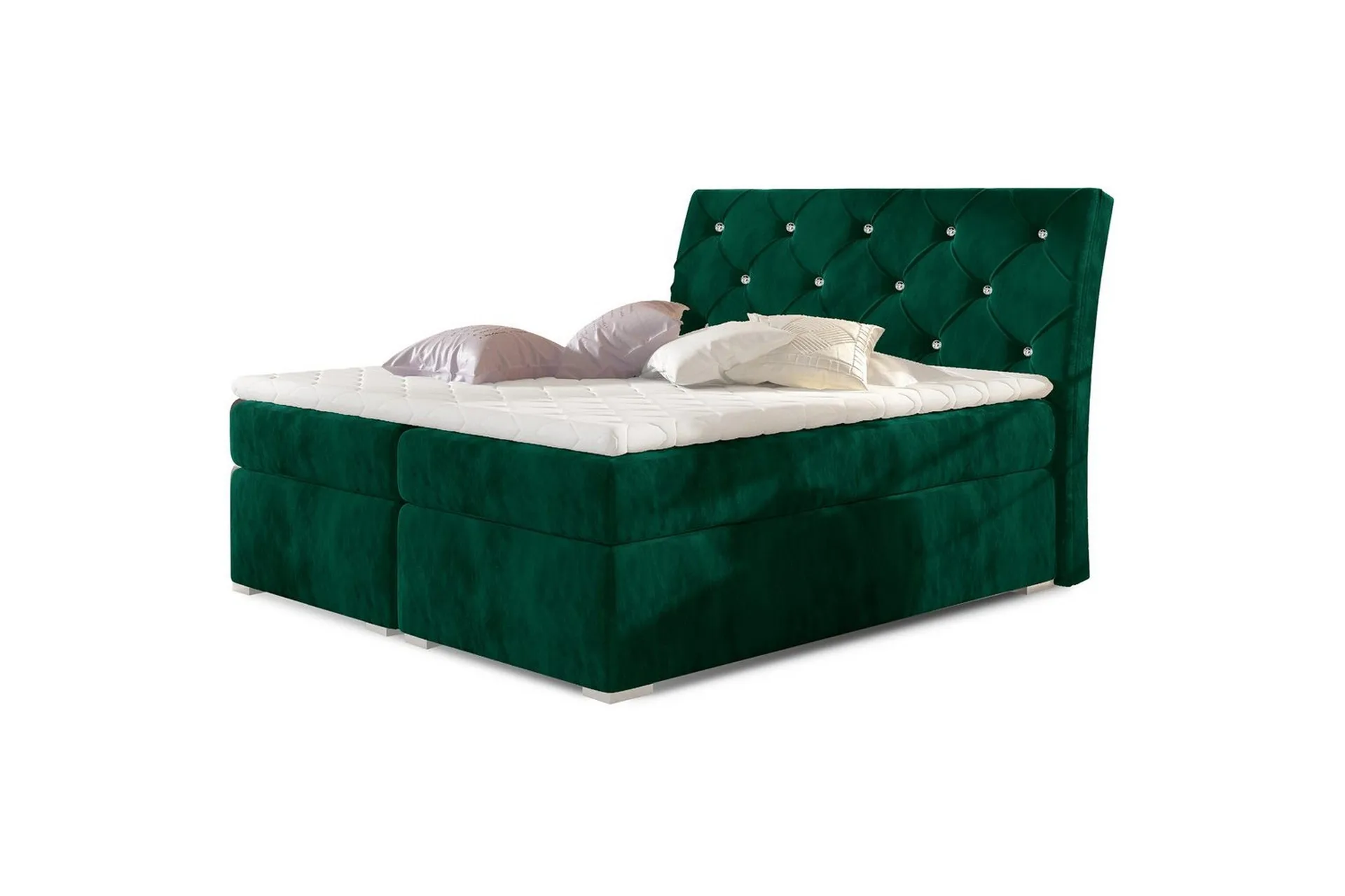 Box Spring Eltap Balvin - 180x200 cm, Kronos 19, Mørk grønn