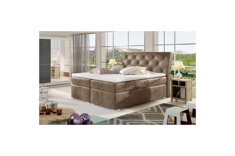 Box Spring Eltap Balvin - 180x200 cm, Monolith 09, Brun - Møbler - Senger - Kontinentalsenger