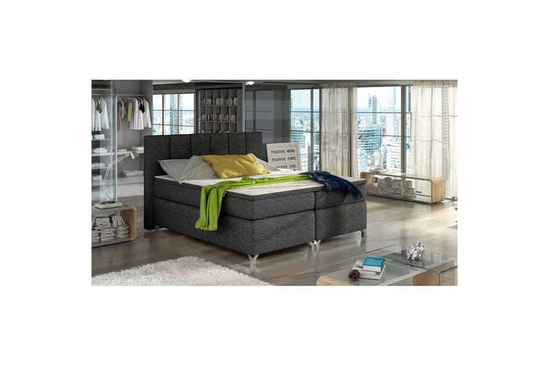 Box Spring Eltap Basilio, Berlin 02, Mørkegrå, 160x200 cm