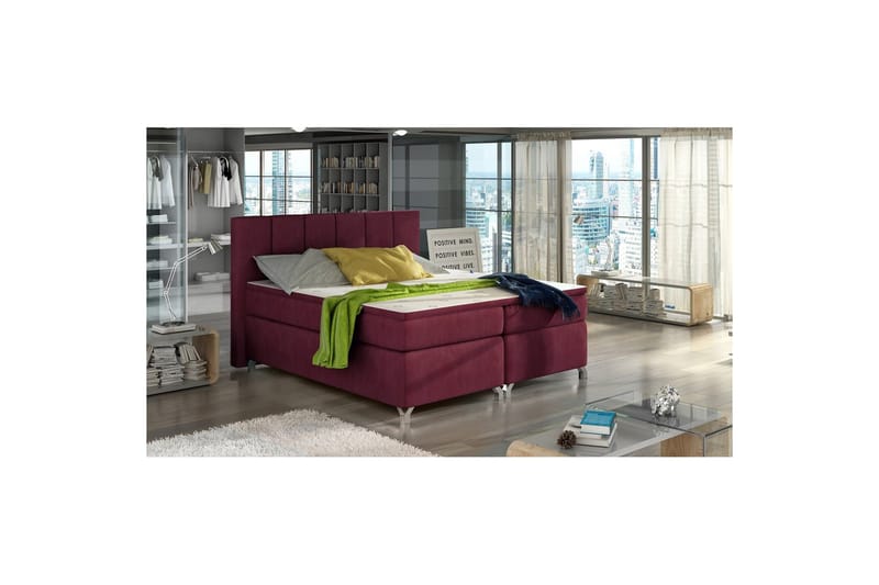 Box Spring Eltap Basilio - Rivera 59, Rød, 160x200 cm - Møbler - Senger - Kontinentalsenger
