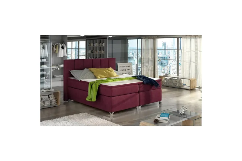 Box Spring Eltap Basilio - Rivera 59, Rød, 180x200 cm - Møbler - Senger - Kontinentalsenger