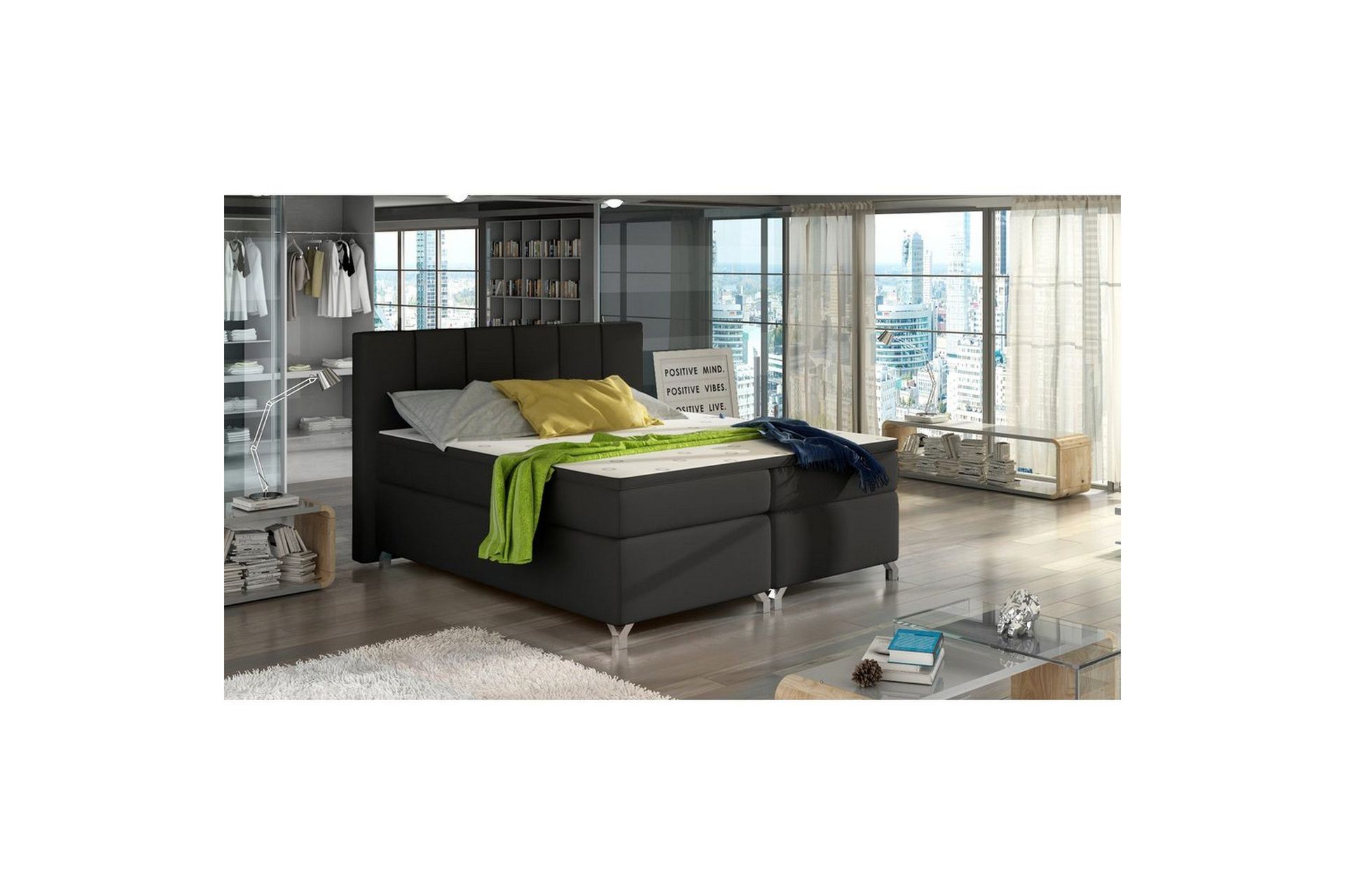 Box Spring Eltap Basilio - Soft 11, Svart, 180x200 cm