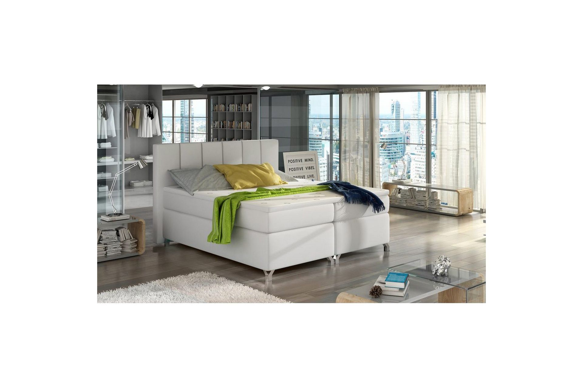 Box Spring Eltap Basilio - Soft 17, Hvit, 160x200 cm