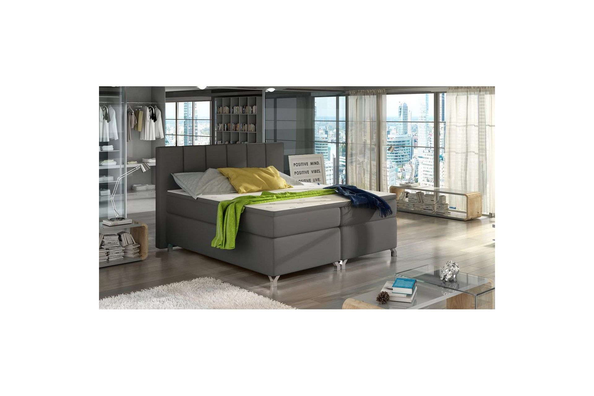 Box Spring Eltap Basilio - Soft 29, Grå, 160x200 cm