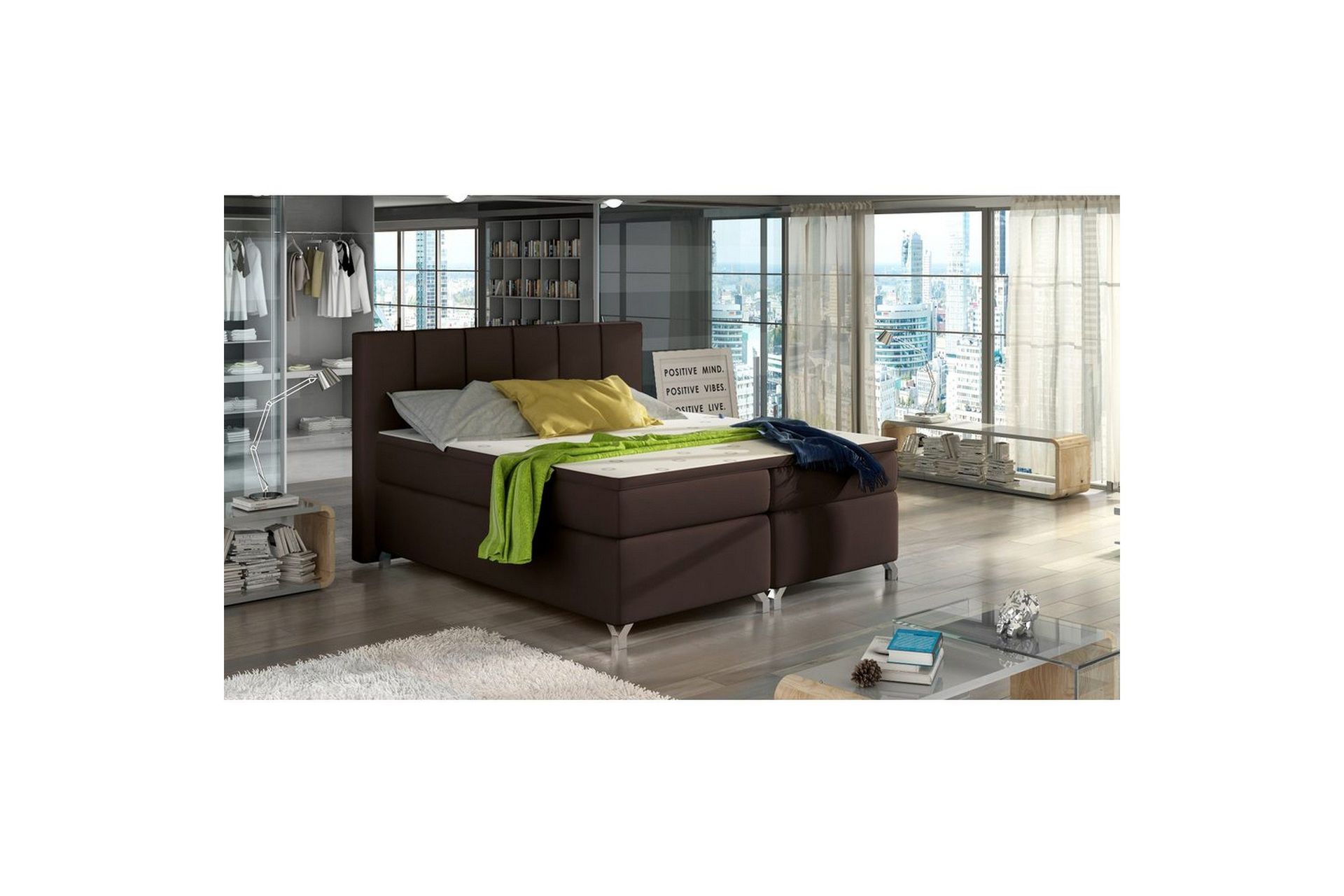 Box Spring Eltap Basilio - Soft 66, Brun, 140x200 cm