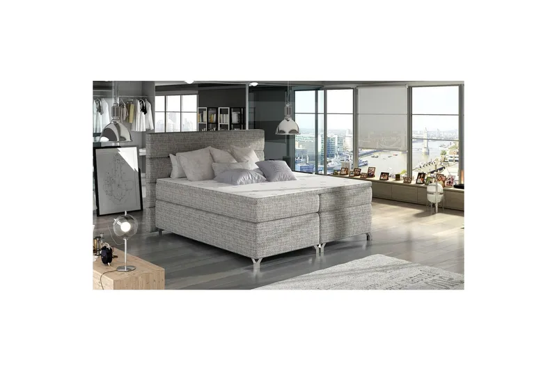 Boxspring Eltap Amadeo, Berlin 01, Grå, 180x200 cm
