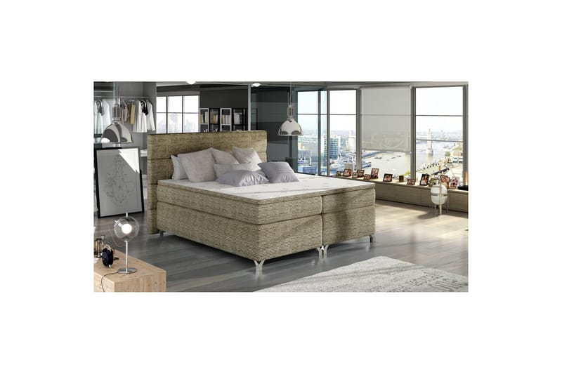Boxspring Eltap Amadeo - Berlin 03, Beige, 140x200 cm - Møbler - Senger - Komplett sengepakke