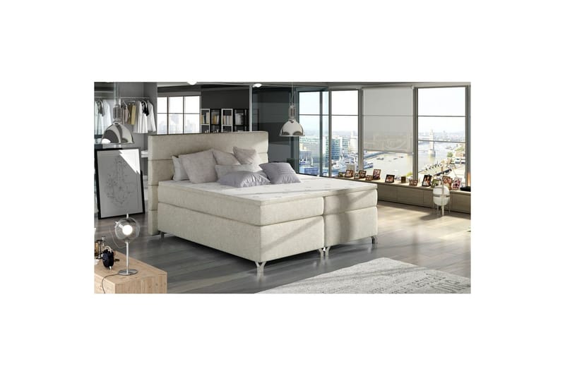 Boxspring Eltap Amadeo - Dora 21, Beige, 140x200 cm - Møbler - Senger - Komplett sengepakke