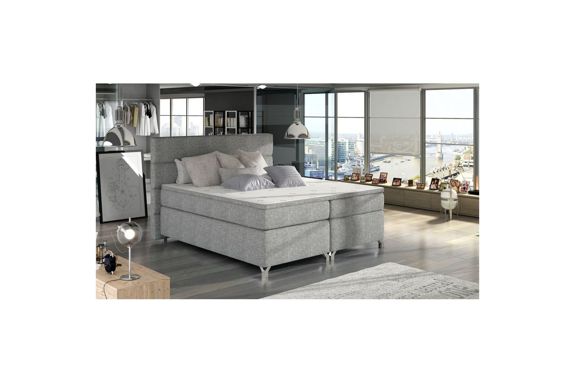 Boxspring Eltap Amadeo - Sawana 21, Grå, 180x200 cm