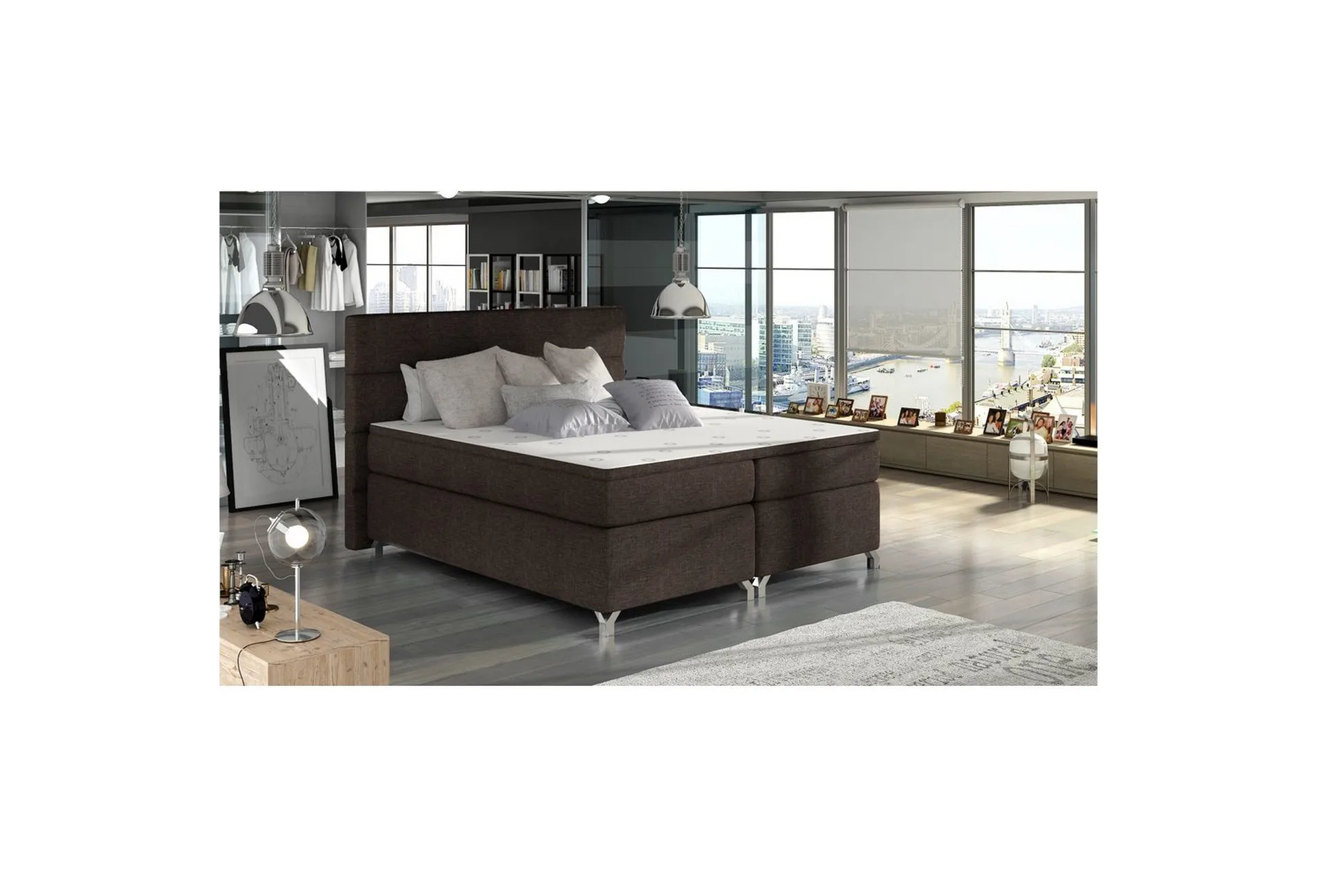 Boxspring Eltap Amadeo - Sawana 26, Brun, 160x200 cm