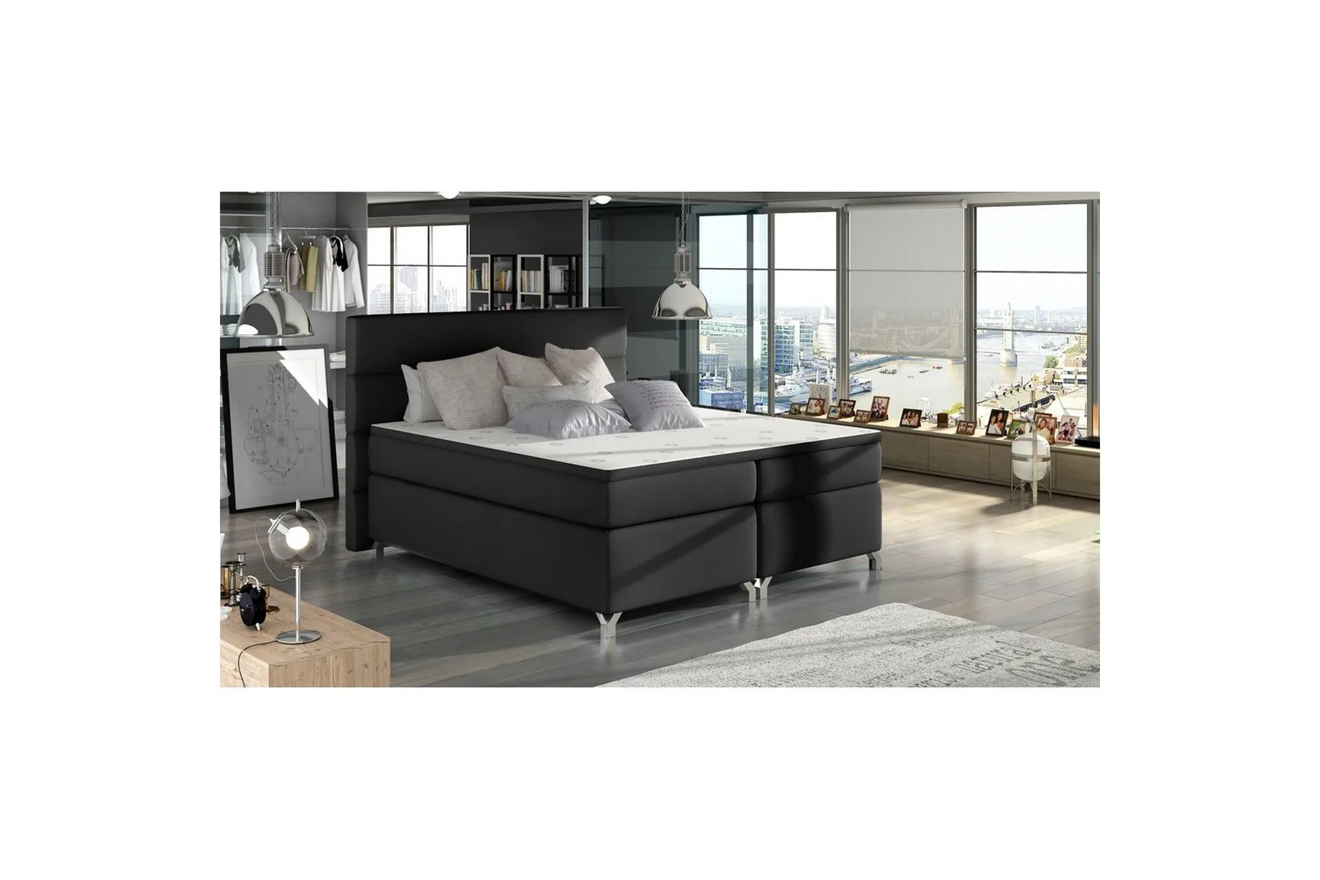 Boxspring Eltap Amadeo - Soft 11, Svart, 160x200 cm