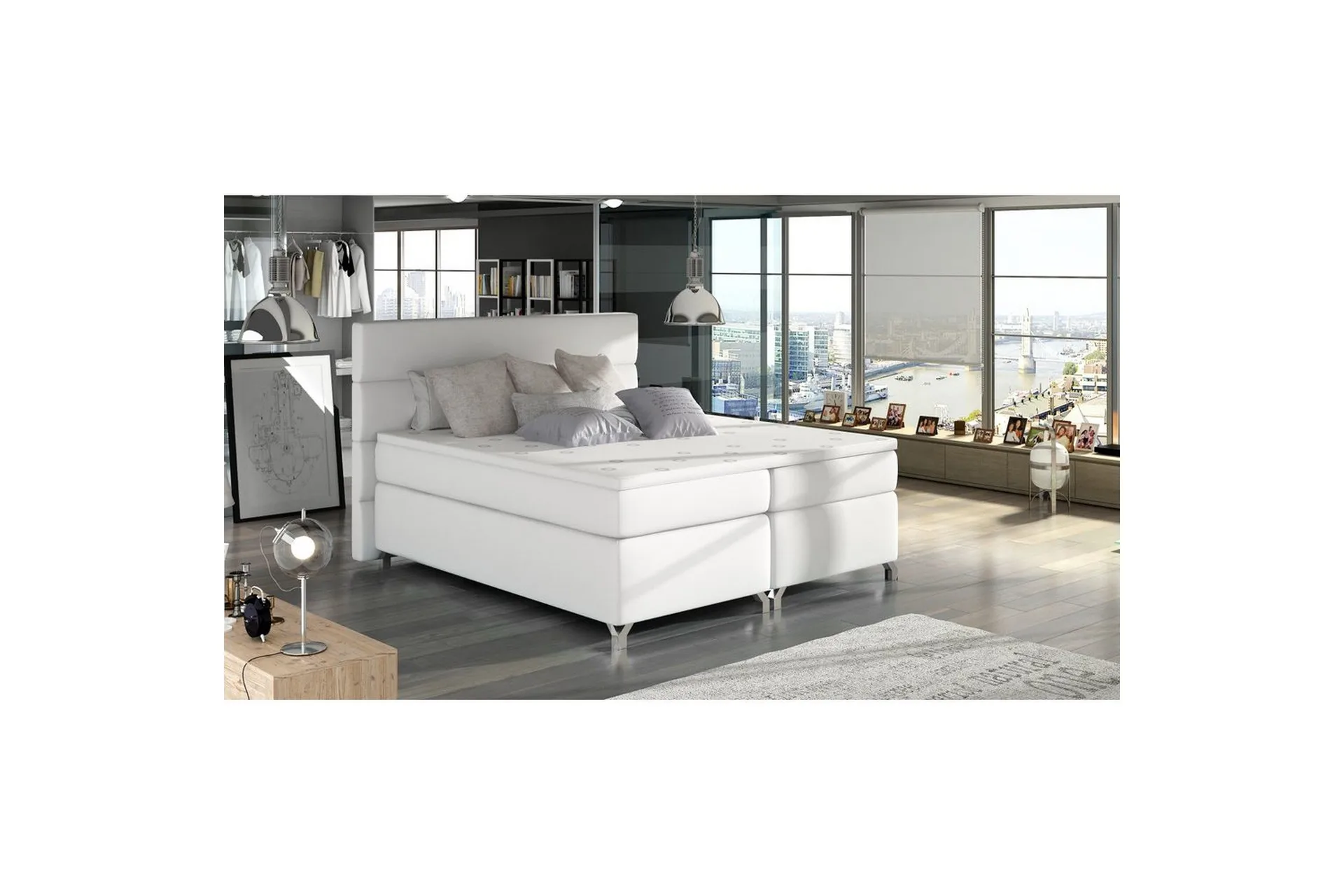 Boxspring Eltap Amadeo - Soft 17, Hvit, 160x200 cm