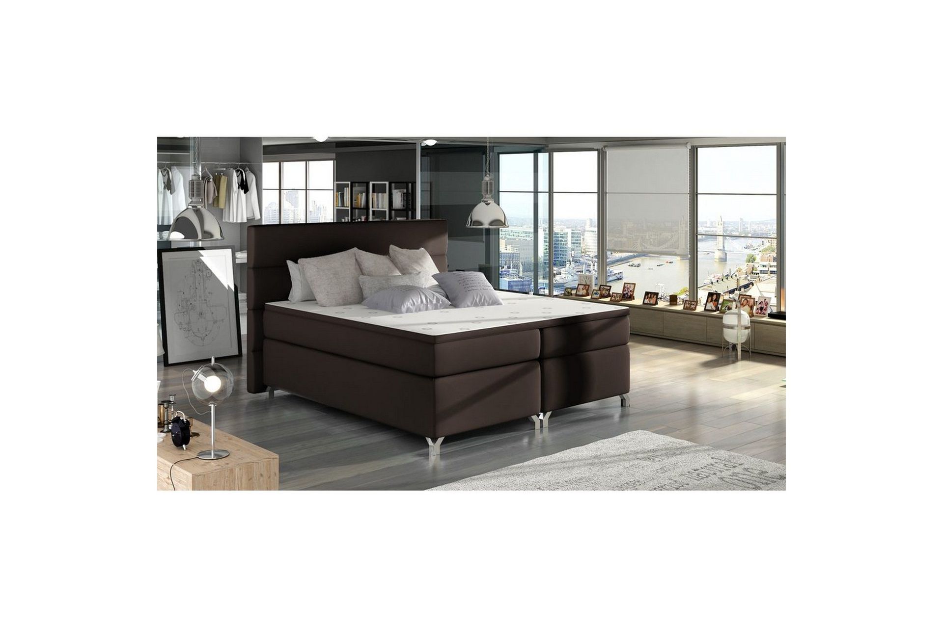 Boxspring Eltap Amadeo - Soft 66, Brun, 160x200 cm