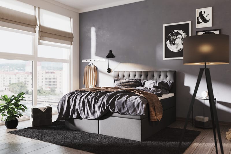 Boxy Komplett Sengepakke Box Bed 120x200 cm - Sort - Møbler - Senger - Komplett sengepakke