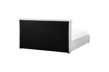 Braylon Sengeramme 160x200 cm i Fløyel med Oppbevaring og Sengegavl - Hvit - Møbler - Senger - Sengeramme & sengestamme