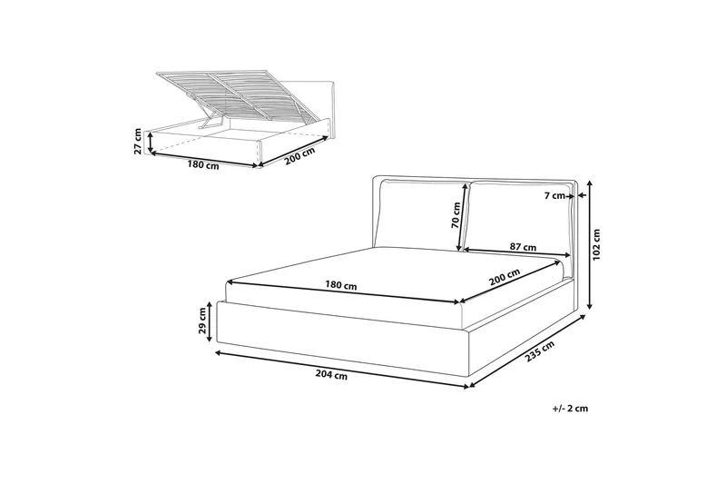 Braylon Sengramme 180x200 cm - Beige - Møbler - Senger - Sengeramme & sengestamme