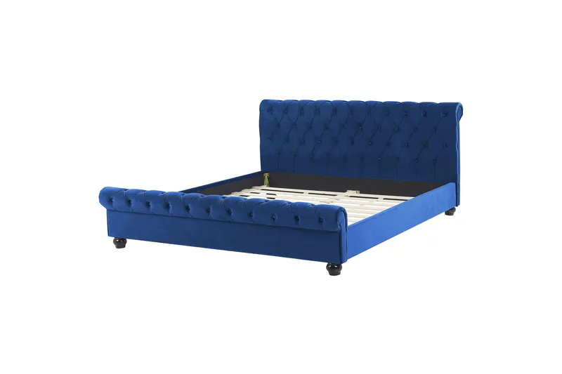 Bronson Vannseng 180x200 cm, Blå/Mørkt tre