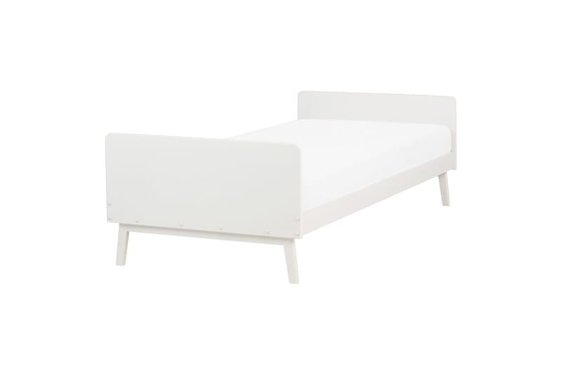 Burt Sengeramme 90x200 cm i Malt Tre, Hvit