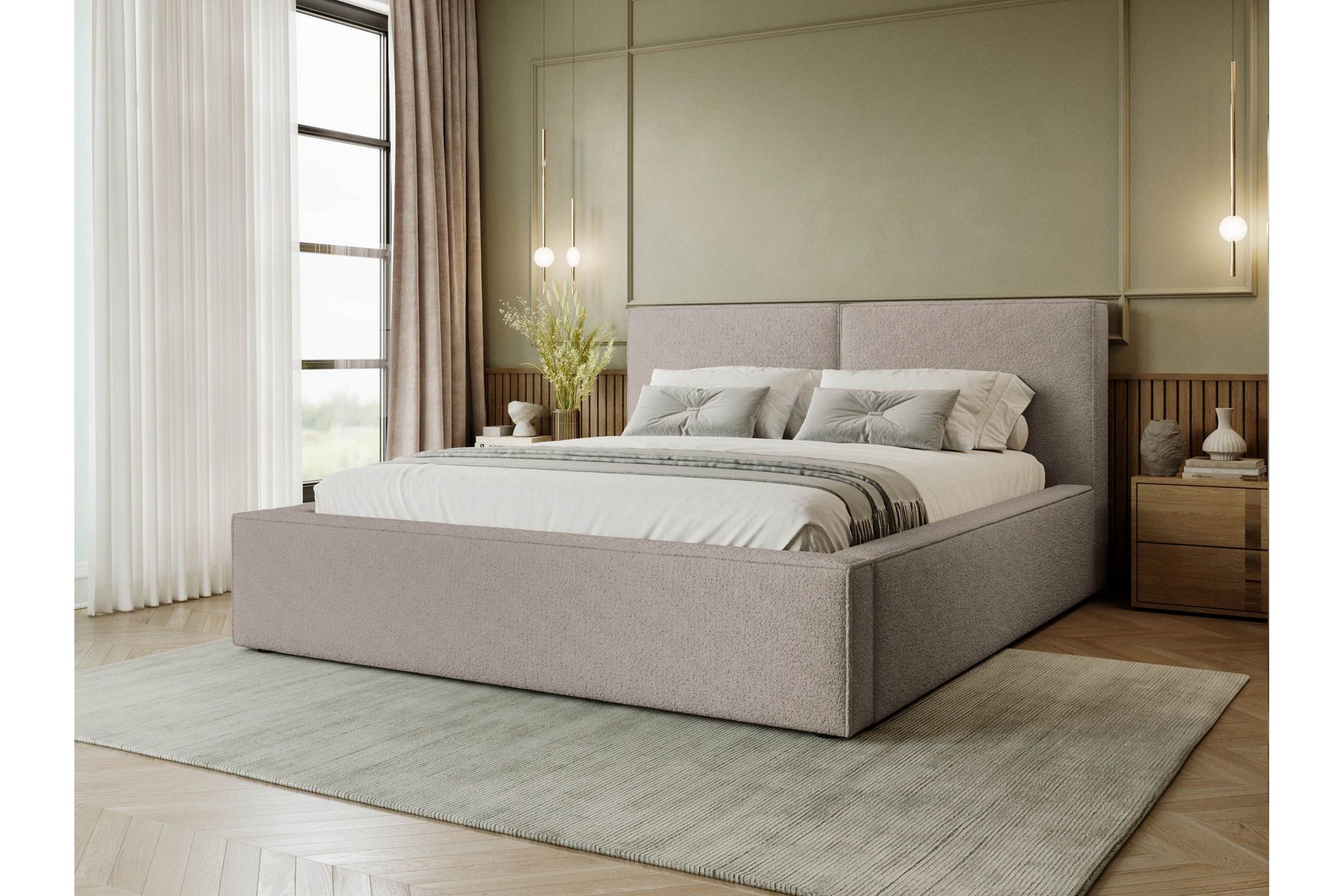 Bysantinsk Oppbevaringsseng 120x200 cm - Beige