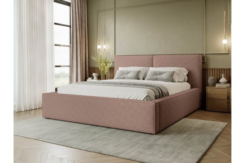 Bysantinsk Oppbevaringsseng 160x200 cm - Rosa - Møbler - Senger - Seng med oppbevaring