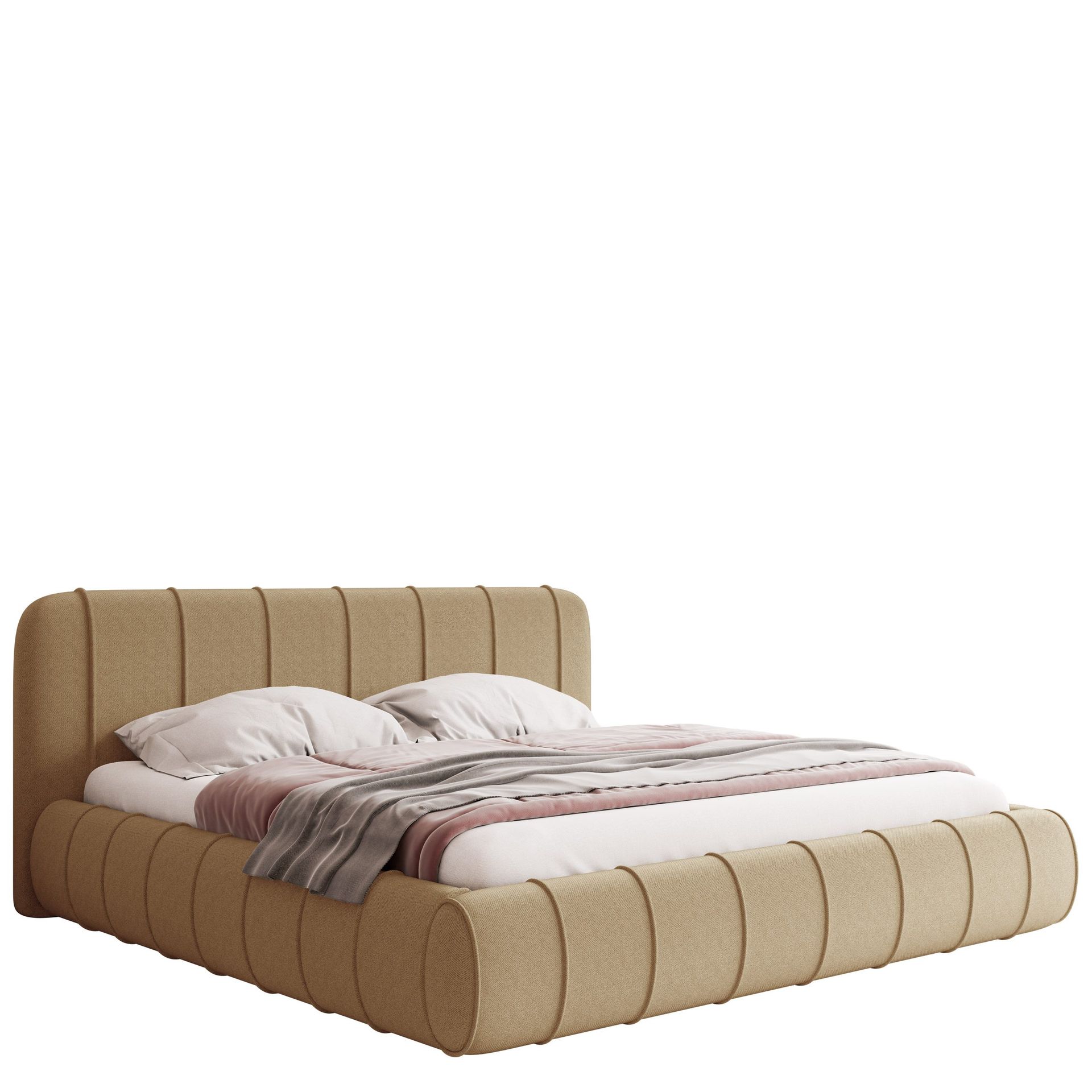 Calrosin Sengeramme 120x200 cm med Oppbevaring - Mørk beige
