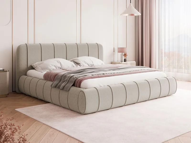 Calrosin Sengeramme 140x200 cm med Oppbevaring - Beige - Møbler - Senger - Sengeramme & sengestamme