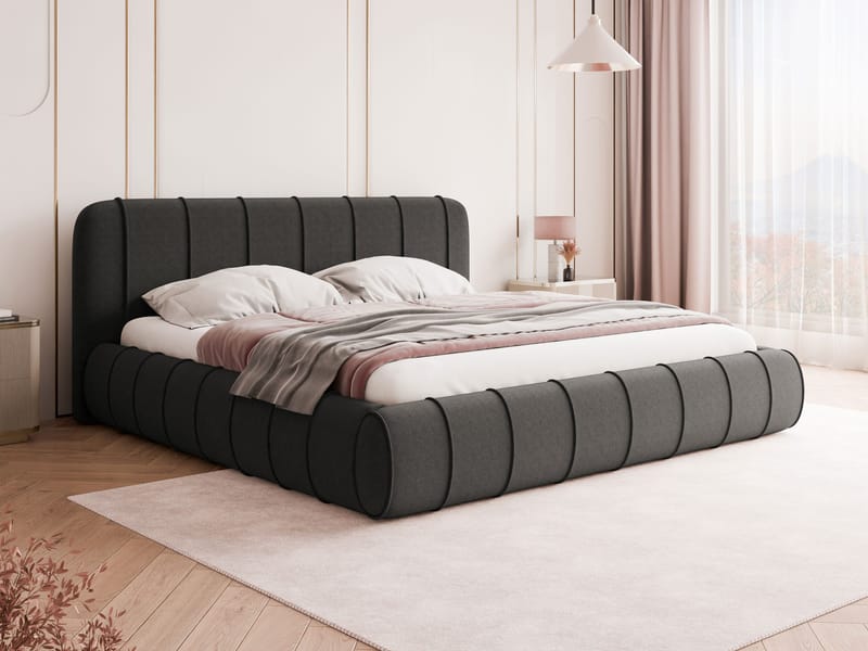 Calrosin Sengeramme 140x200 cm med Oppbevaring - Grå - Møbler - Senger - Sengeramme & sengestamme