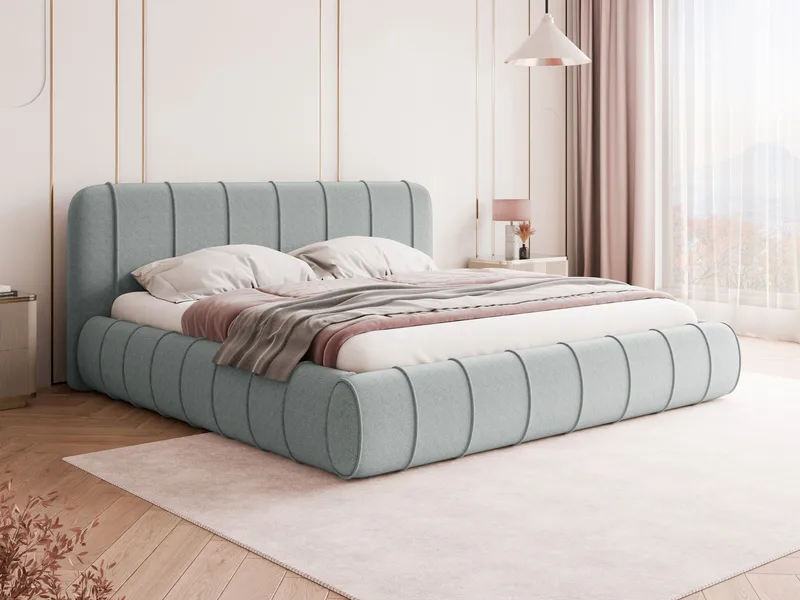 Calrosin Sengeramme 160x200 cm med Oppbevaring - Lys grå - Møbler - Senger - Sengeramme & sengestamme