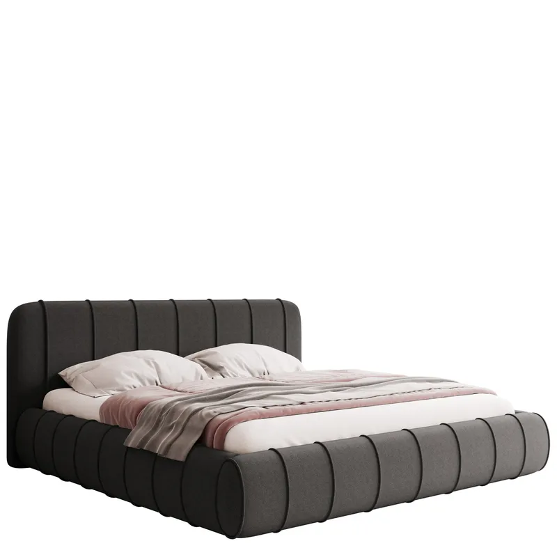 Calrosin Sengeramme 200x200 cm med Oppbevaring, Grå