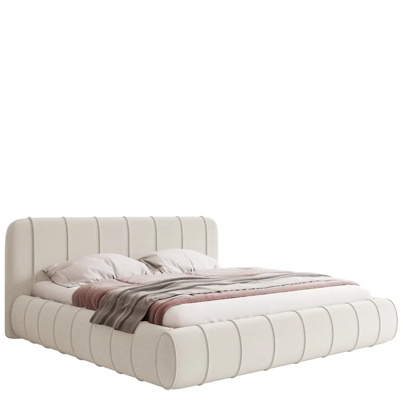 Calrosin Sengeramme 200x200 cm med Oppbevaring, Hvit