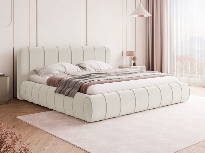 Calrosin Sengeramme 200x200 cm med Oppbevaring - Hvit - Møbler - Senger - Sengeramme & sengestamme