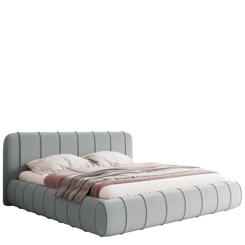 Calrosin Sengeramme 200x200 cm med Oppbevaring, Lys grå