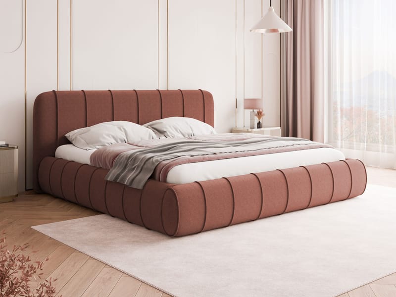 Calrosin Sengeramme 200x200 cm med Oppbevaring - Rosa - Møbler - Senger - Sengeramme & sengestamme