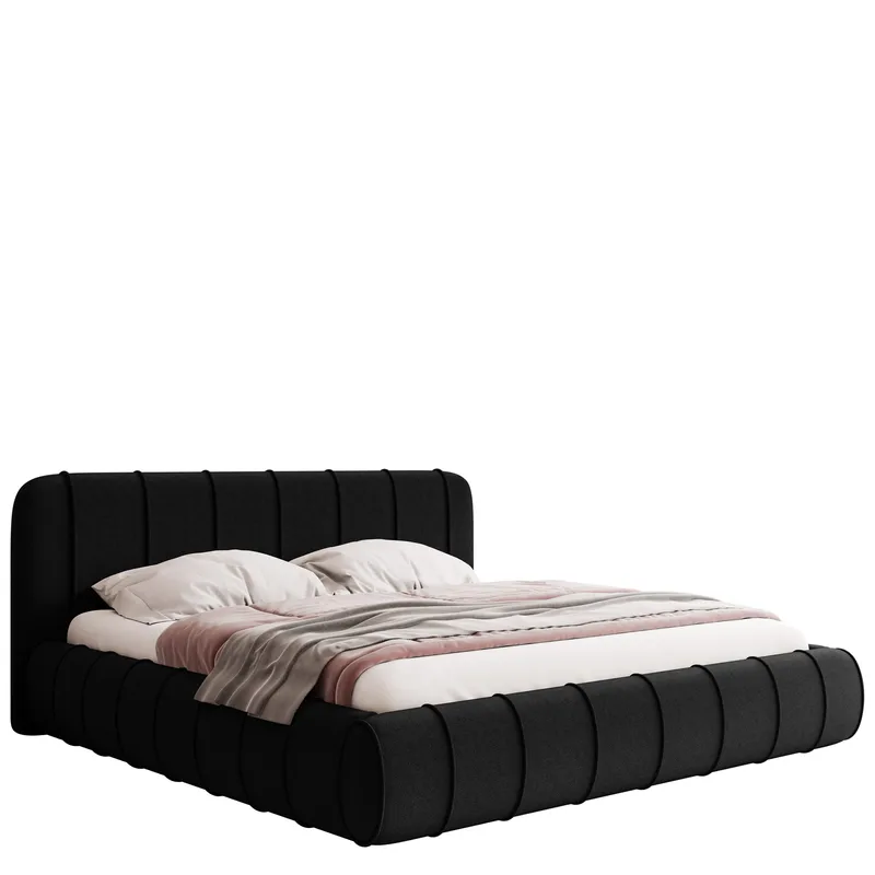 Calrosin Sengeramme 200x200 cm med Oppbevaring, Svart