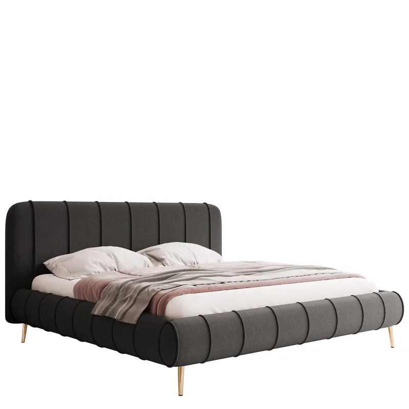 Calrosin Sengeramme med Ben 120x200 cm med Oppbevaring, Grå