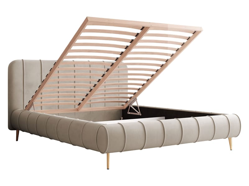 Calrosin Sengeramme med Ben 120x200 cm med Oppbevaring - Hvit - Møbler - Senger - Sengeramme & sengestamme