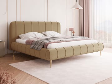 Calrosin Sengeramme med Ben 120x200 cm med Oppbevaring - Mørk beige - Møbler - Senger - Sengeramme & sengestamme