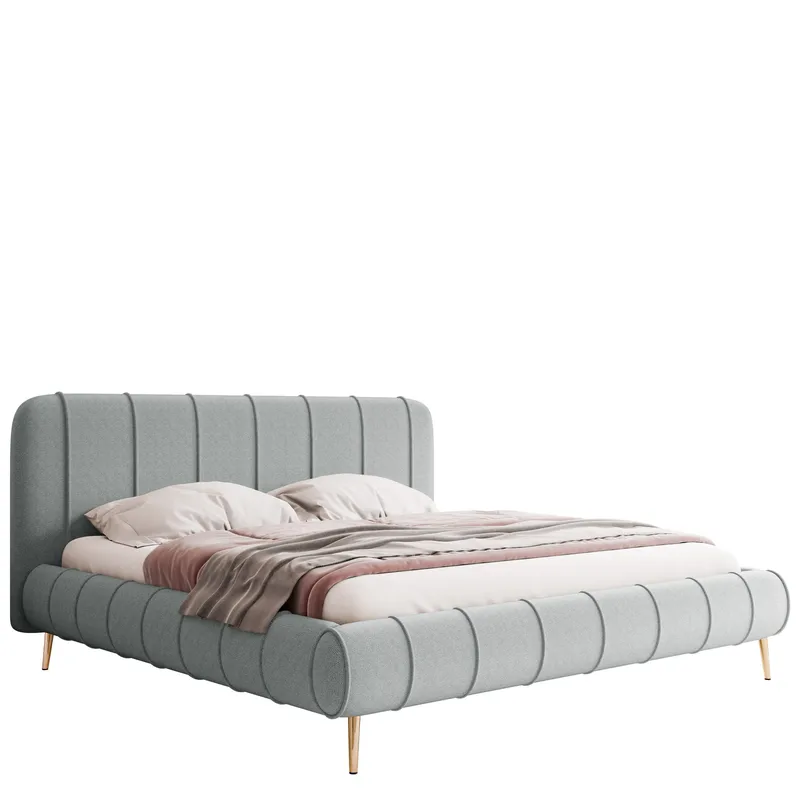 Calrosin Sengeramme med Ben 160x200 cm med Oppbevaring, Lys grå