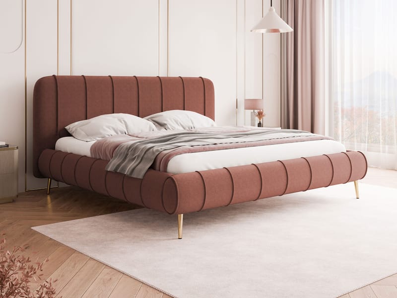 Calrosin Sengeramme med Ben 180x200 cm med Oppbevaring - Rosa - Møbler - Senger - Sengeramme & sengestamme