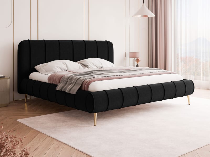 Calrosin Sengeramme med Ben 200x200 cm med Oppbevaring - Svart - Møbler - Senger - Sengeramme & sengestamme