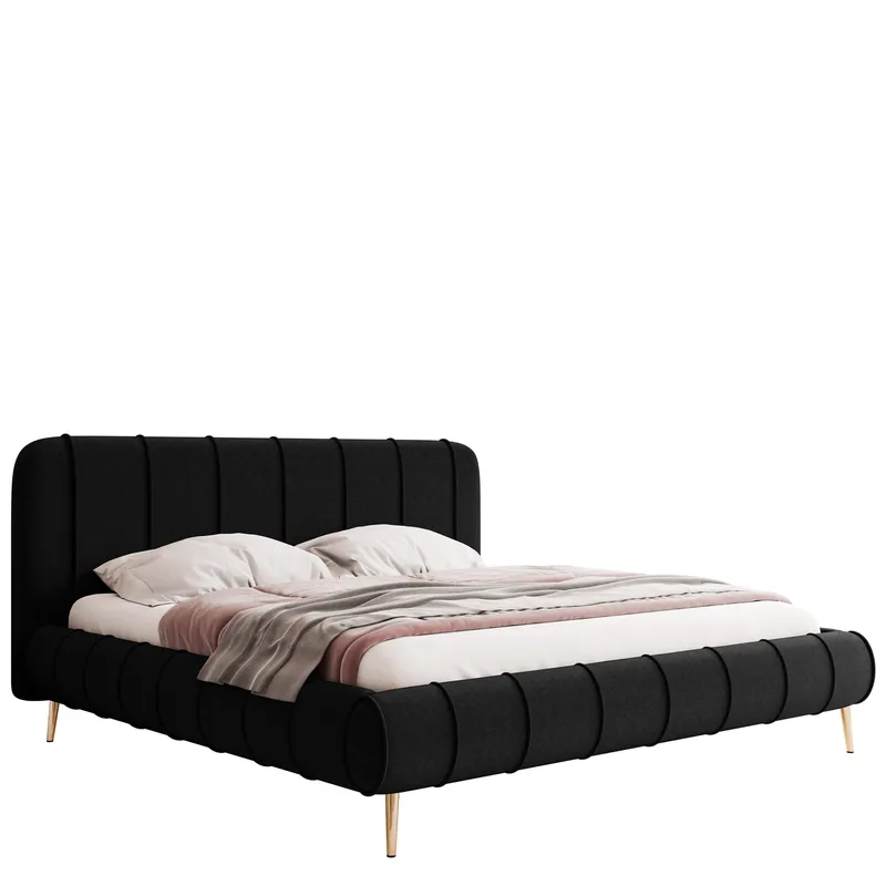 Calrosin Sengeramme med Ben 200x200 cm med Oppbevaring, Svart