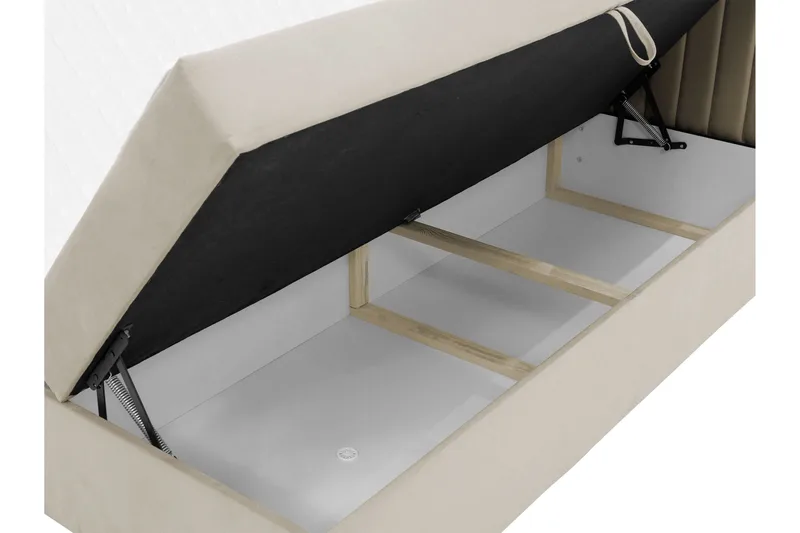 Calrosor Sengepakke Kontinentalseng med Oppbevaring 140x200 cm - Beige - Møbler - Senger - Komplett sengepakke