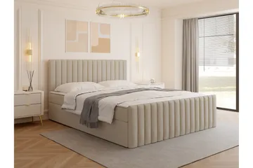 Calrosor Sengepakke Kontinentalseng med Oppbevaring 140x200 cm - Beige - Møbler - Senger - Komplett sengepakke