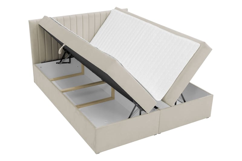 Calrosor Sengepakke Kontinentalseng med Oppbevaring 160x200 cm - Beige - Møbler - Senger - Komplett sengepakke