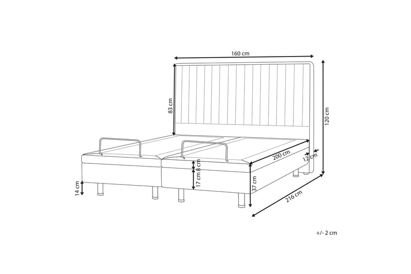 Carleigh Sengramme 160x200 cm - Beige - Møbler - Senger - Komplett sengepakke