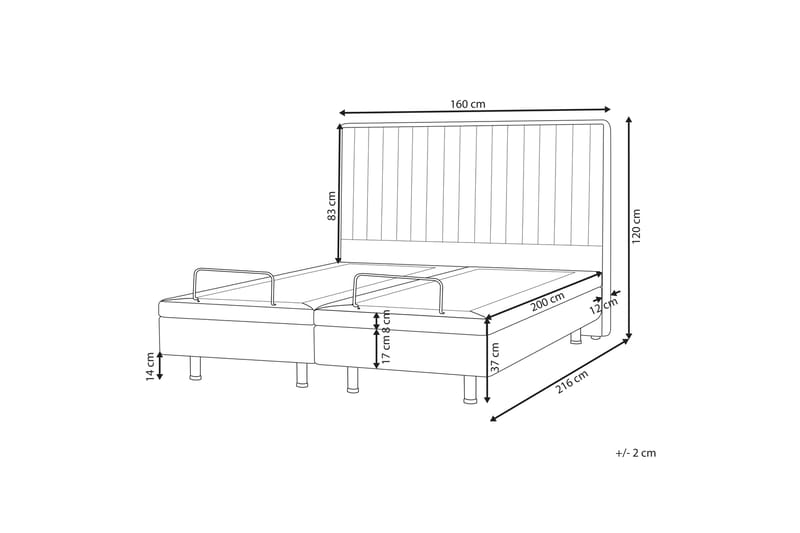 Carleigh Sengramme 160x200 cm - Beige - Møbler - Senger - Sengeramme & sengestamme