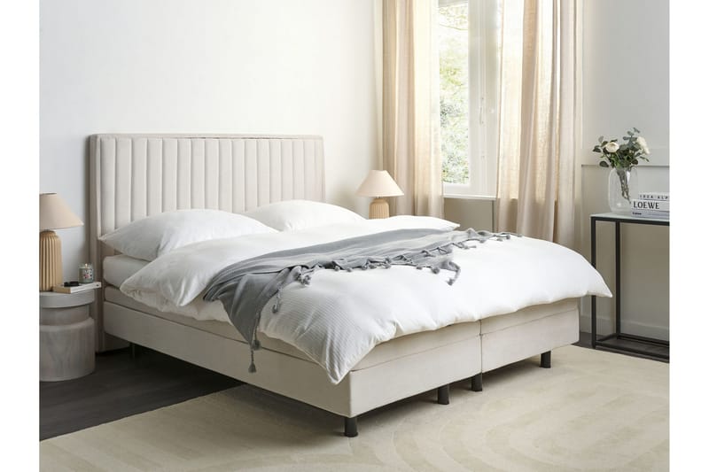 Carleigh Sengramme 160x200 cm - Beige - Møbler - Senger - Komplett sengepakke